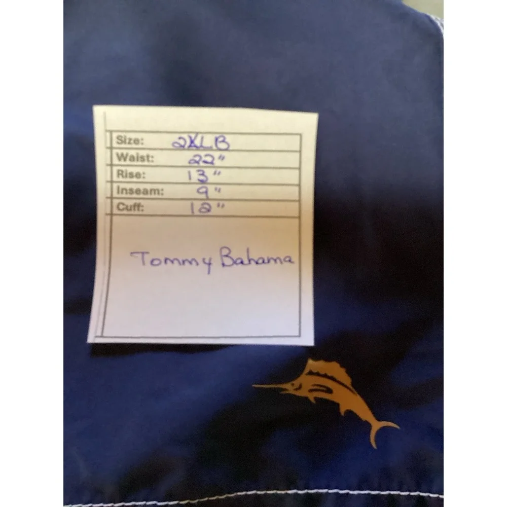 TOMMY BAHAMA Baja Lei Blue Swim Trunks With Liner Big Mens Size 2XLB